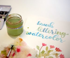 Brushlettering Watercolor Anleitung