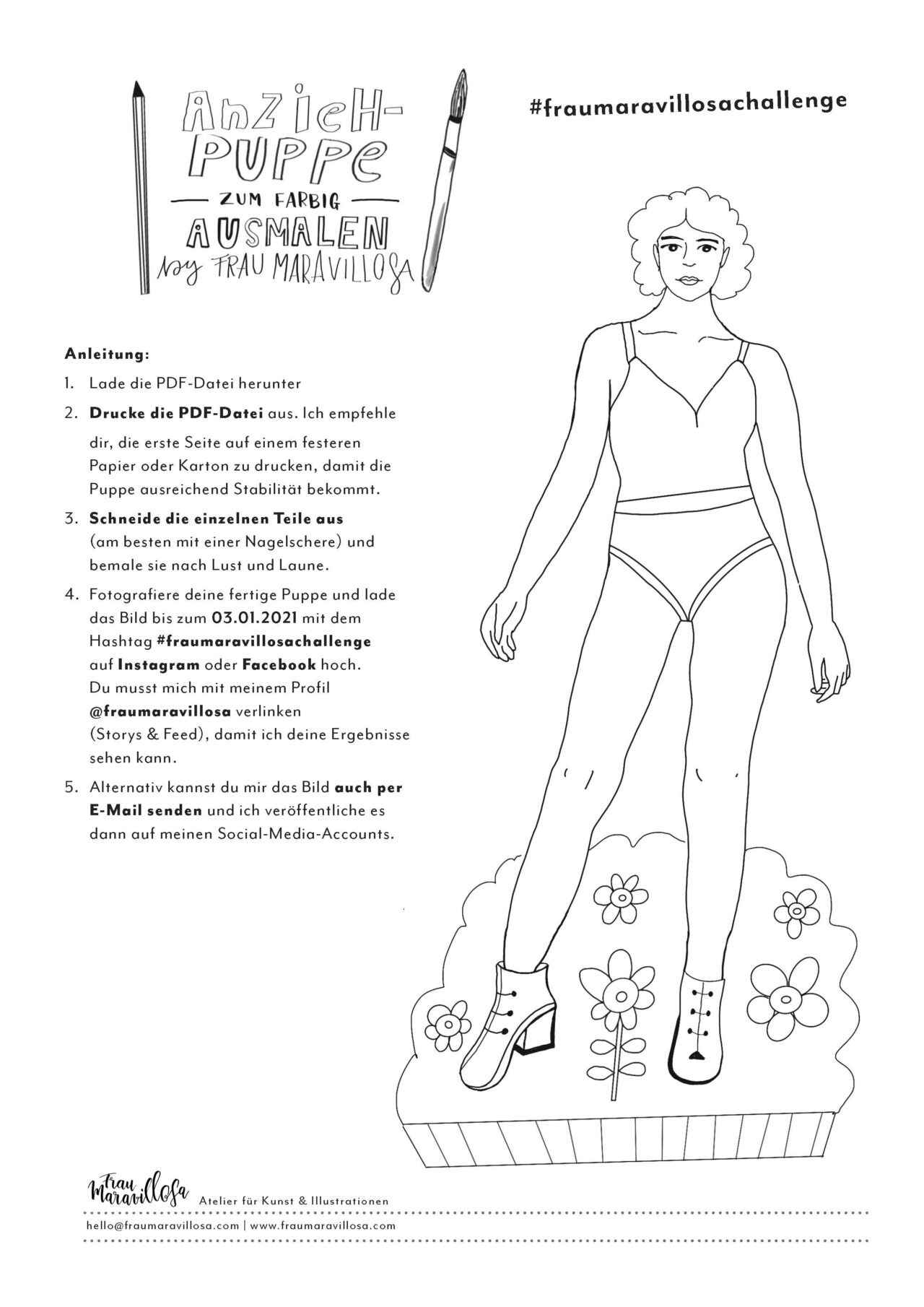 Meine Anziehpuppe Mach mit bei der fraumaravillosachallenge!