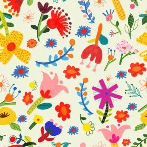 Wiesenblumen Musterdesign von Ursula Tücks